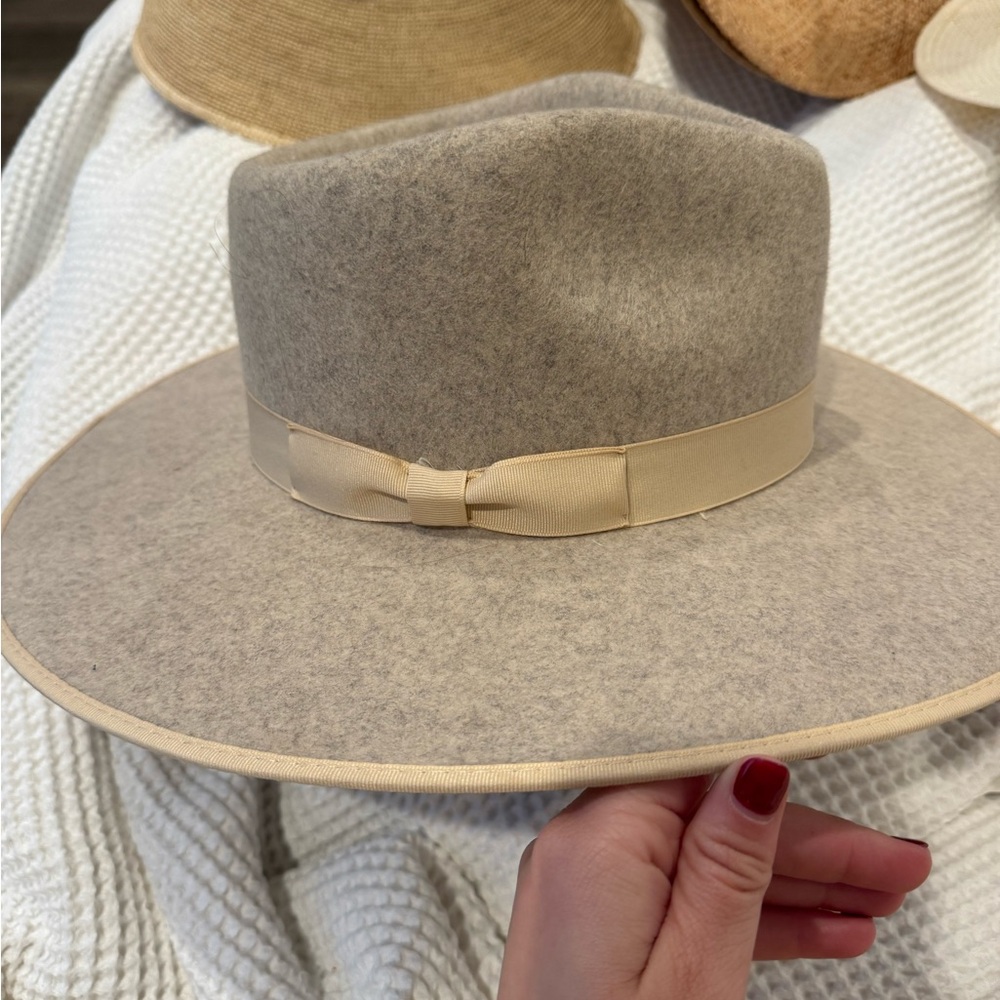Lack Of Color Light Gray Fedora with Cream Band